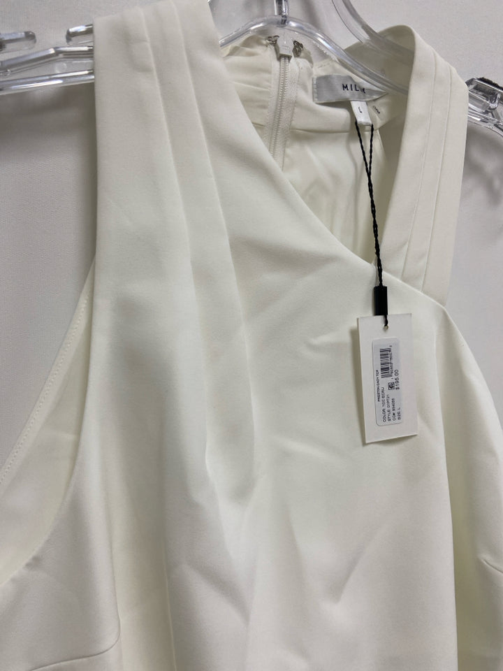 NWT MILLY Size L White Sleeveless Ladies Top