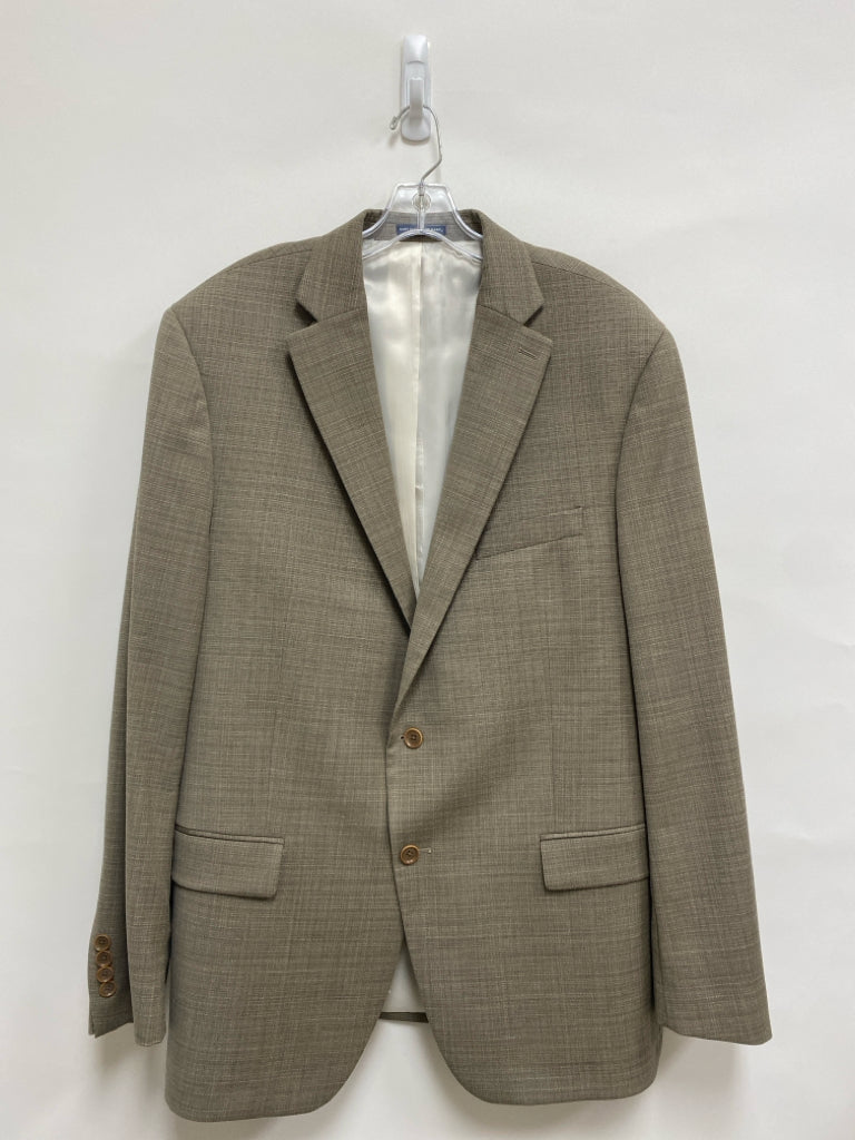 Hart Schaffner Marx Size 48L Taupe Criss-Cross Wool Blend Men&