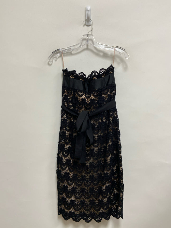 Size 4 Black Nude Strapless Crochet Ladies Dress