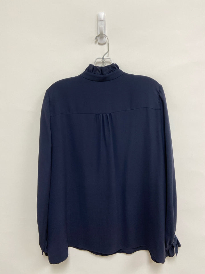 LAFAYETTE 148 Size L Dark Navy Silk Ladies Top