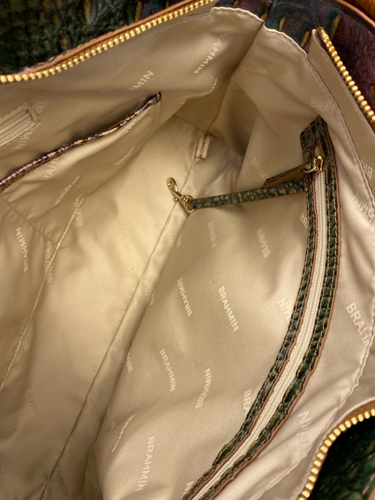 Brahmin Brown Multi-Color Ombre Leather Handbag