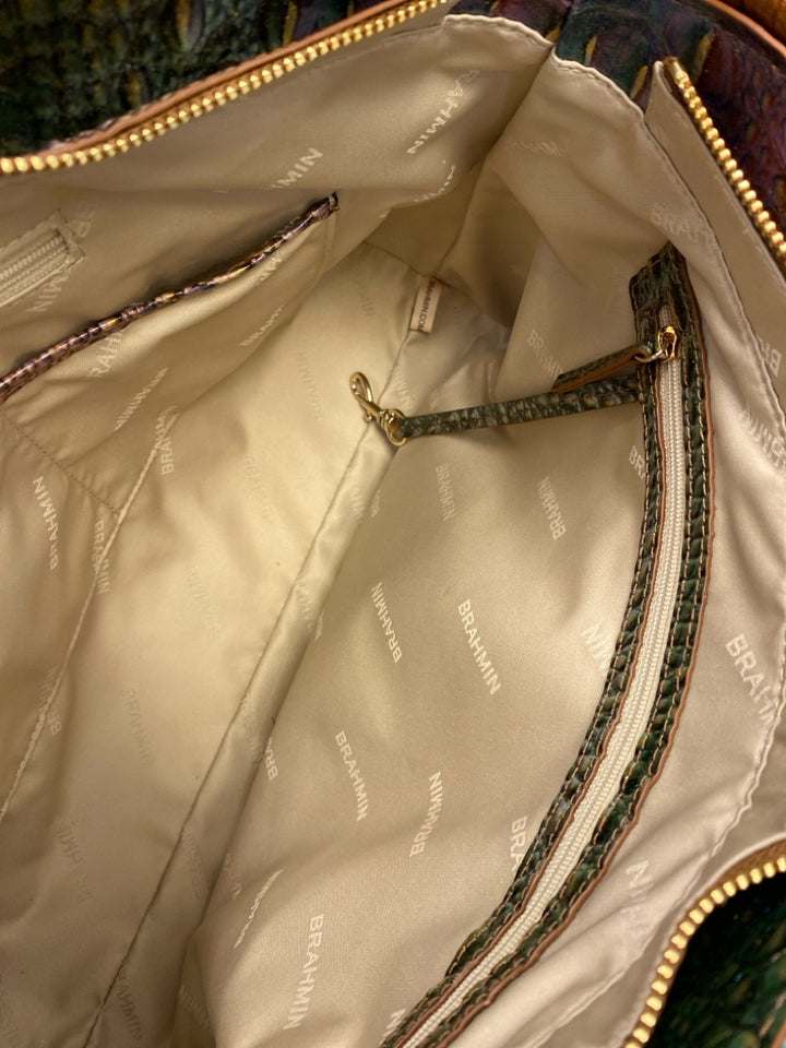 Brahmin Brown Multi-Color Ombre Leather Handbag