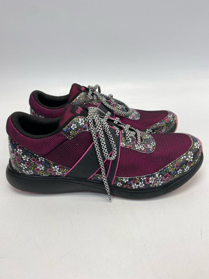 Alegria  Size 42 Cranberry Black/Multi Flower(s) Sneakers