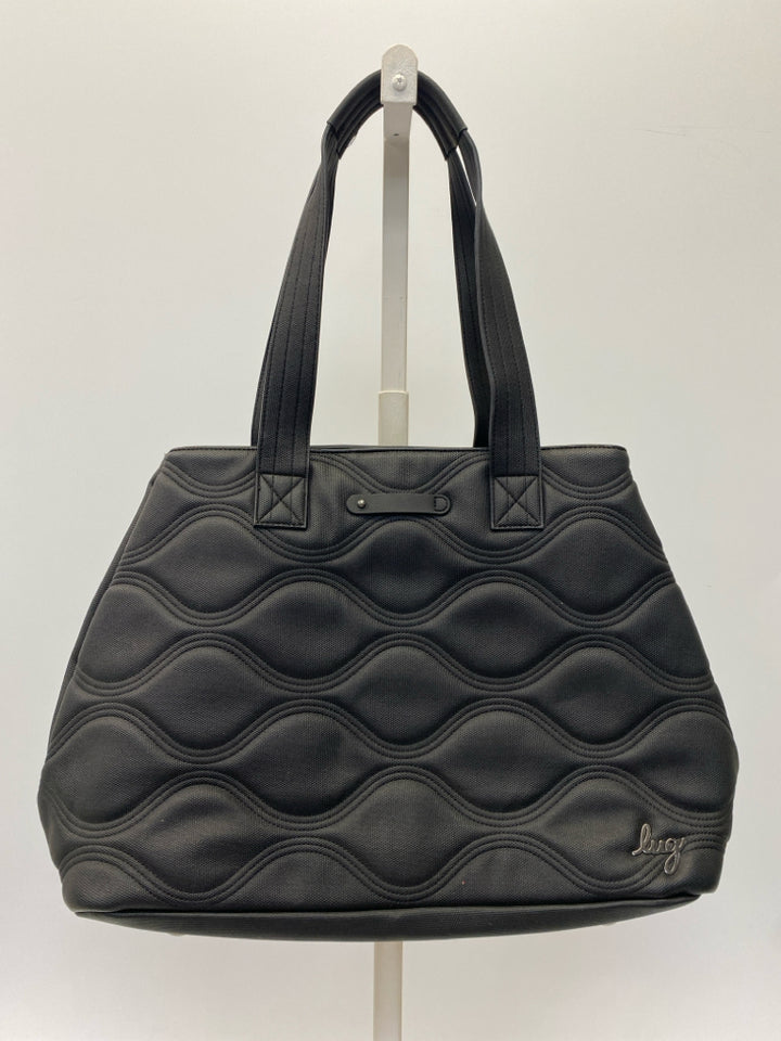 Lug  Size Black Quilted Tote Bag