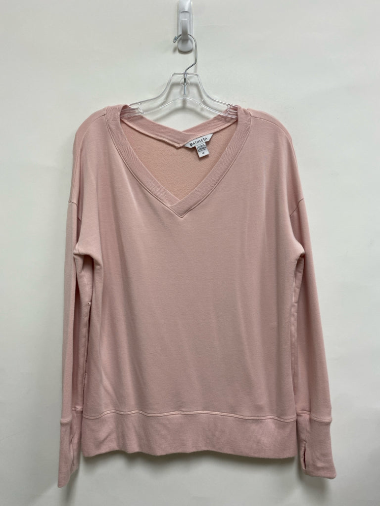 Athleta Size M Pale Pink V Neck Ladies Sweatshirt