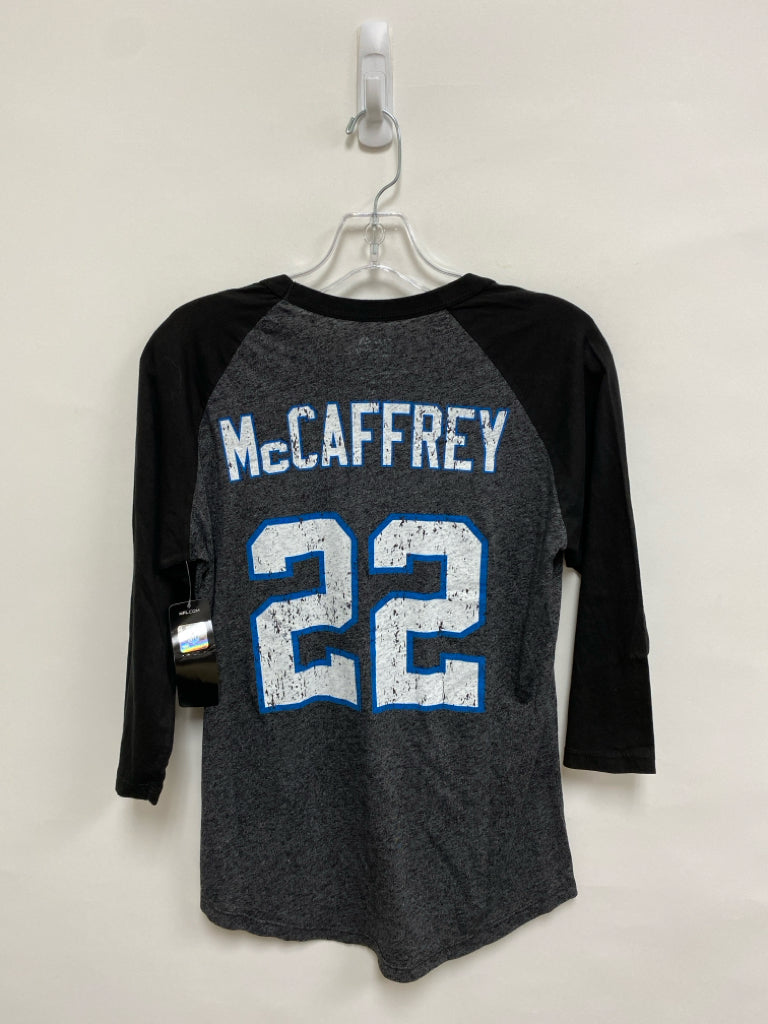 NWT Majestic Size M Black Charcoal/Blue Carolina Panthers Ladies Top