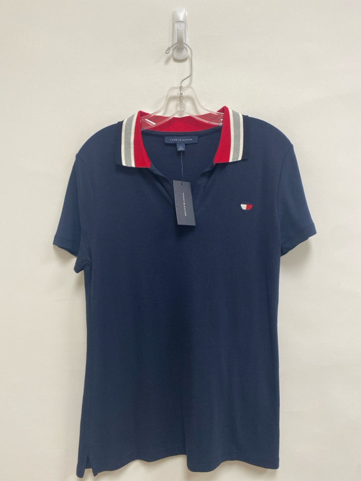 NWT Tommy Hilfiger Size L Navy Red/White Polo Ladies Top