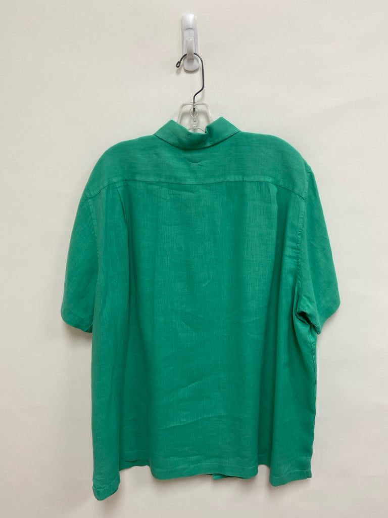 Cremieux Size XL Seafoam Button Up Linen Men&
