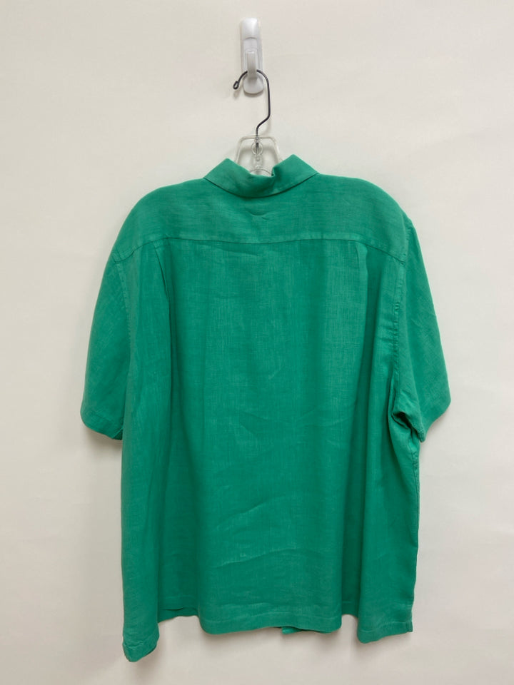 Cremieux Size XL Seafoam Button Up Linen Men&
