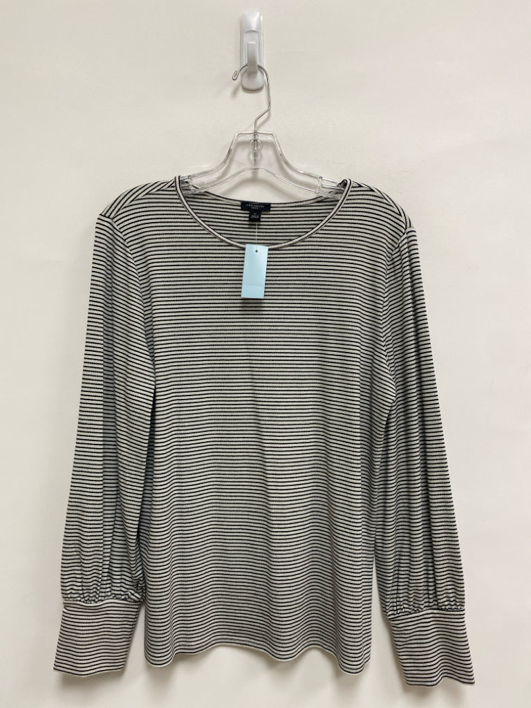 NWT Ann Taylor Size LP White/Black Striped Petite Top