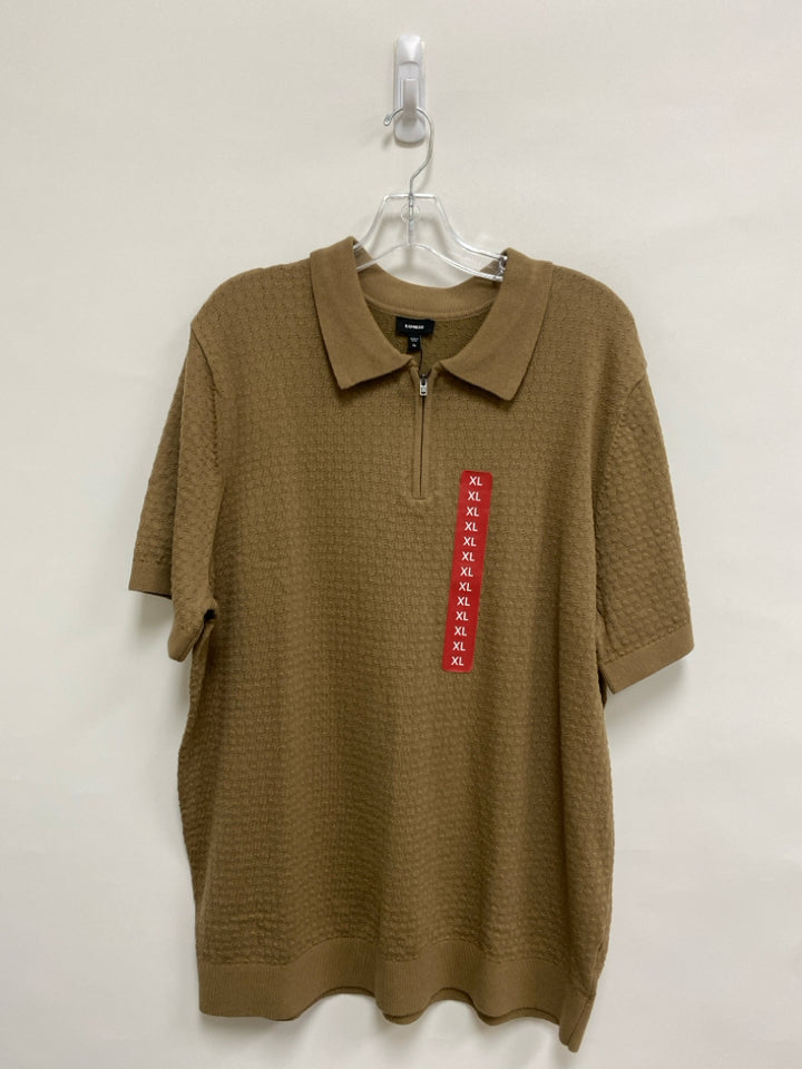 NWT Express Size XL Dark Khaki Quarter Zip Men&