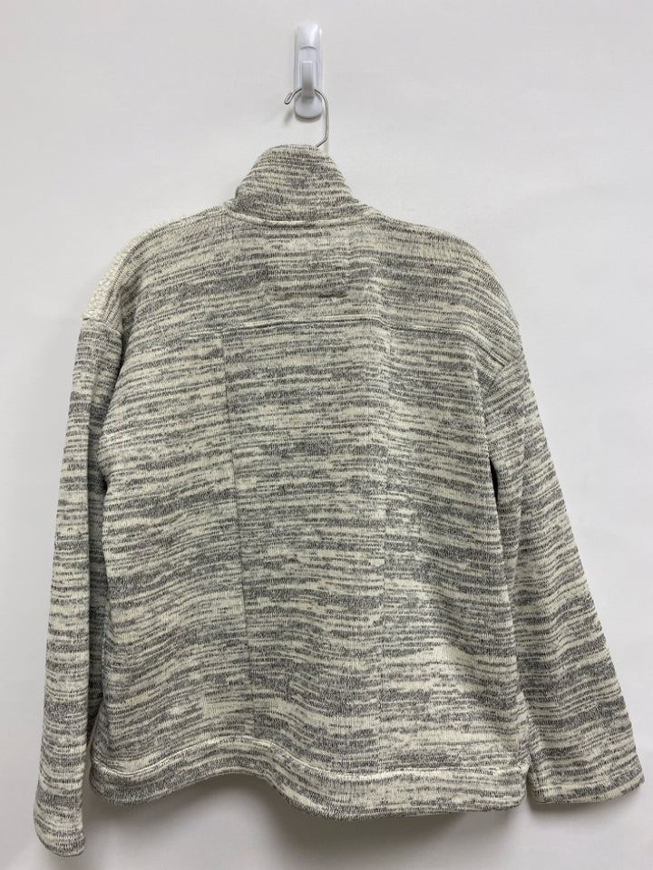 saturday sunday Size S Cream Charcoal Texture Drape Ladies Sweater