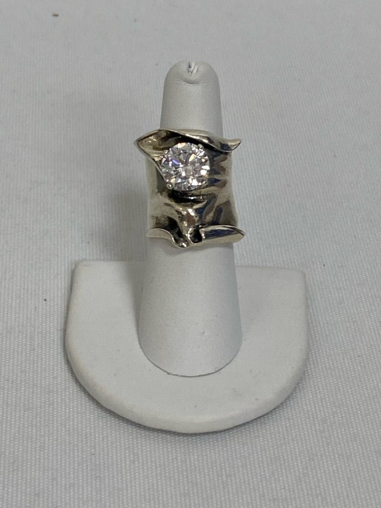 Silver Clear Jeweled Ring