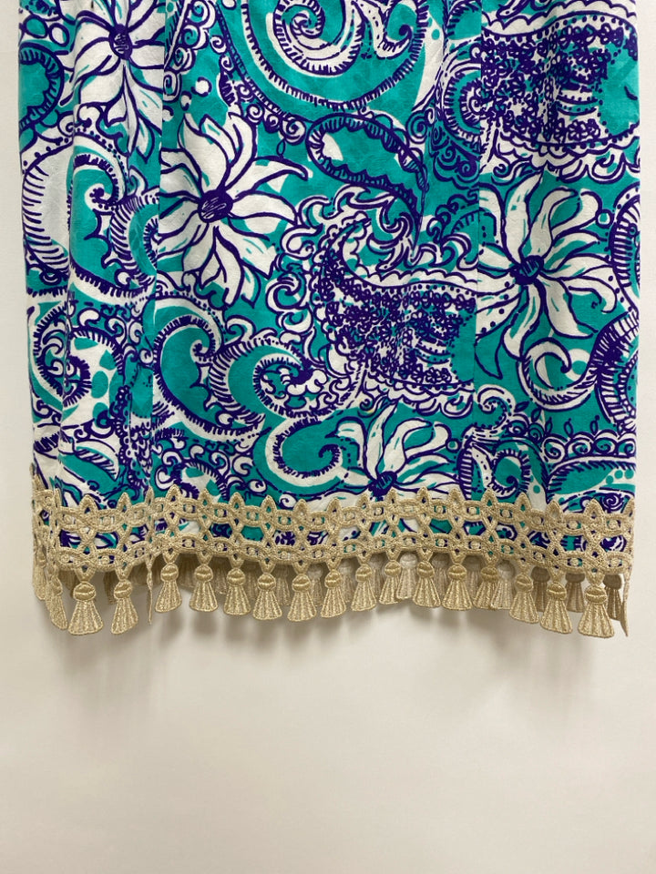 LILLY PULITZER Size 6 Turquoise Purple/White Sleeveless Ladies Dress