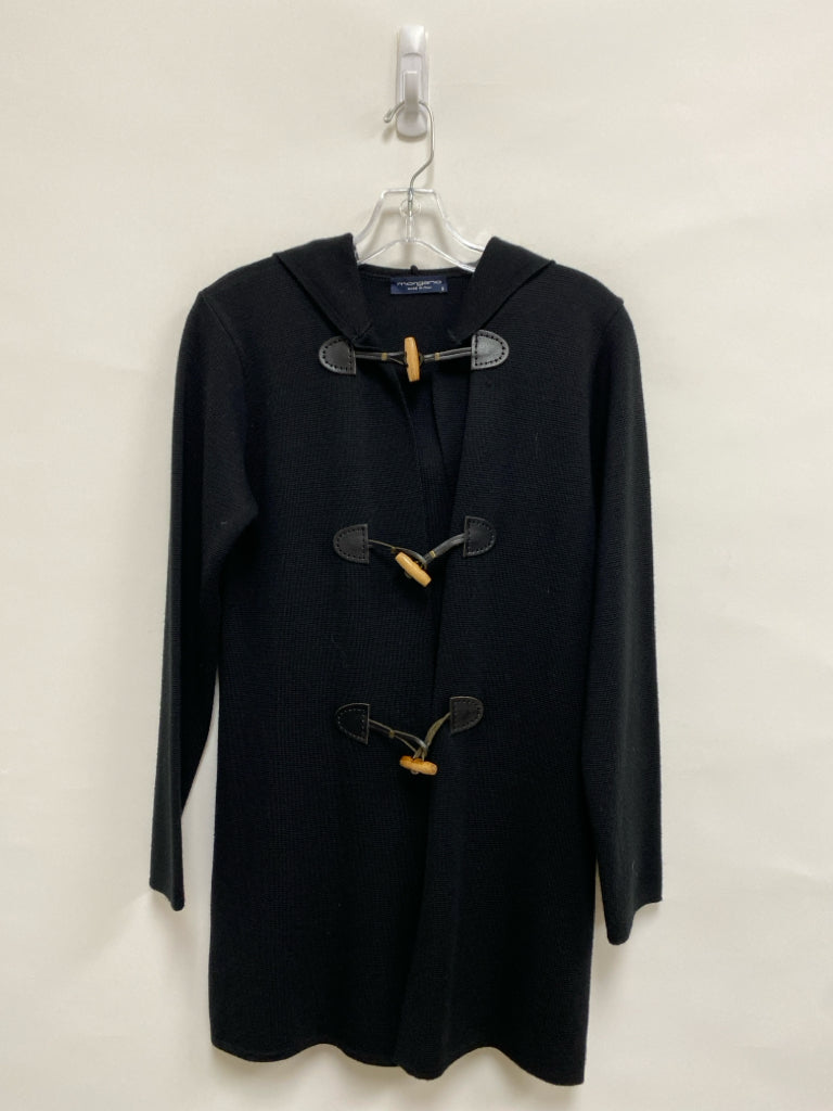 Size S Black Hooded Button Up Wool Blend Ladies Sweater