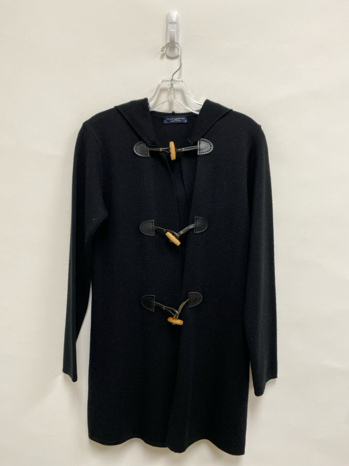 Size S Black Hooded Button Up Wool Blend Ladies Sweater