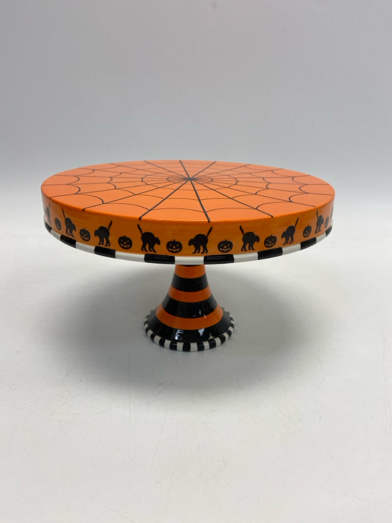 Dept. 56 Orange Spiderweb Ceramic Halloween