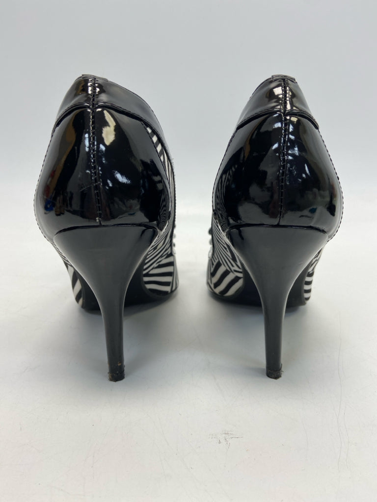 J. Renee  Size 12 Black White Stripe(s) Heels