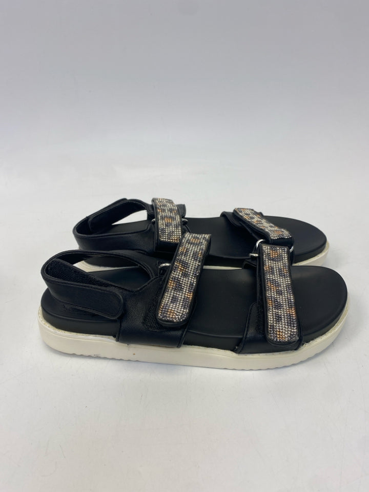 Size 8 Black Rhinestone(s) Sandals