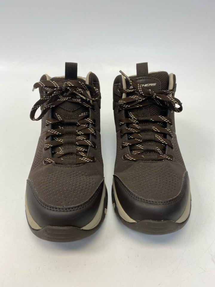 Skechers US Shoe Size 7.5 Dark Brown Lace-up Sneakers