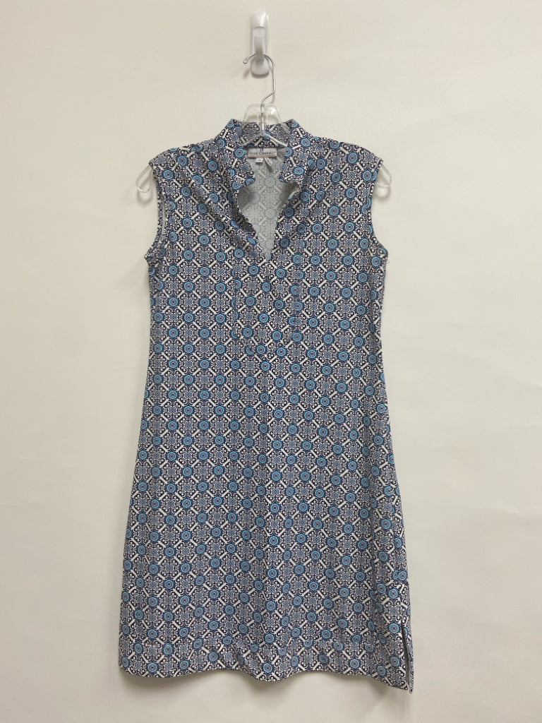 Jude Connally Size S Navy Blue/White Medallion Sleeveless Ladies Dress