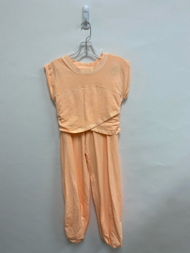 Free People Size S Orange Sleeveless Ladies 2pc Pant Set