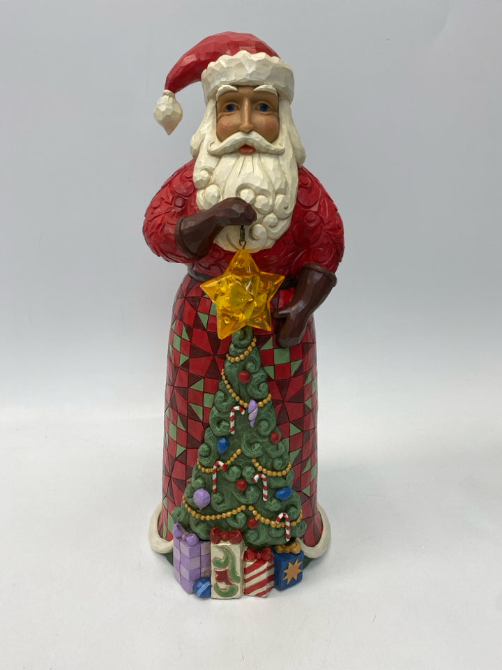 Jim Shore Heartwood Creek Santa w/Star &amp; Tree 6005915