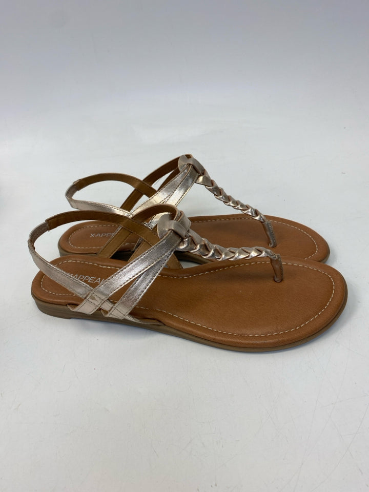 Size 9.5 Gold Flats