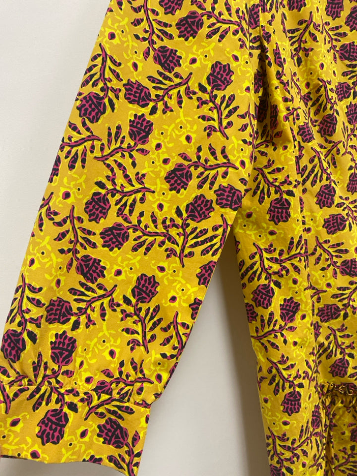 Size 10 Yellow Pink/Navy Flowers Ladies Dress