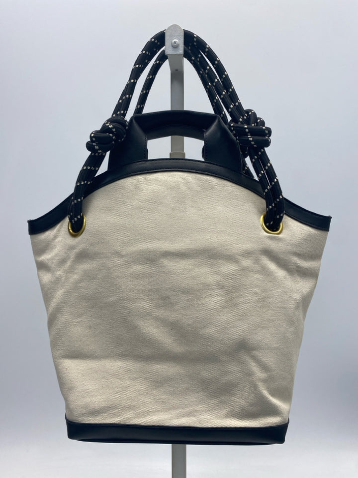 FREE ASSEMBLY Cream/Black Canvas Tote Bag