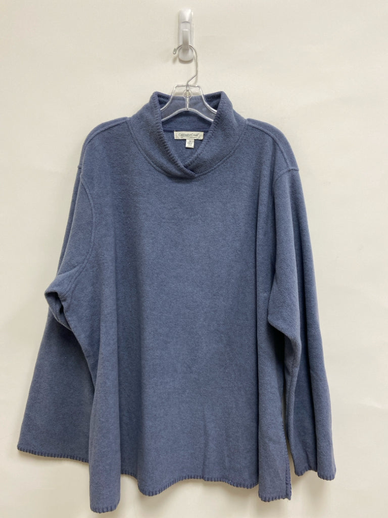 Coldwater Creek Size 3X Dusty Blue Fleece Plus Size Top