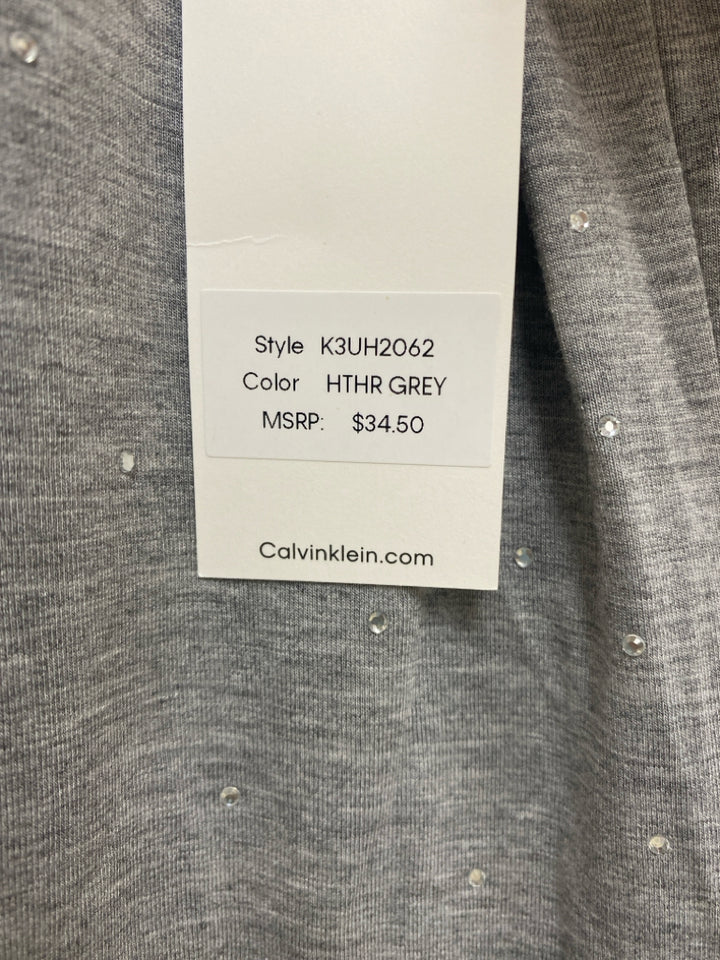 NWT Calvin Klein Size S Gray Rhinestone Ladies Top