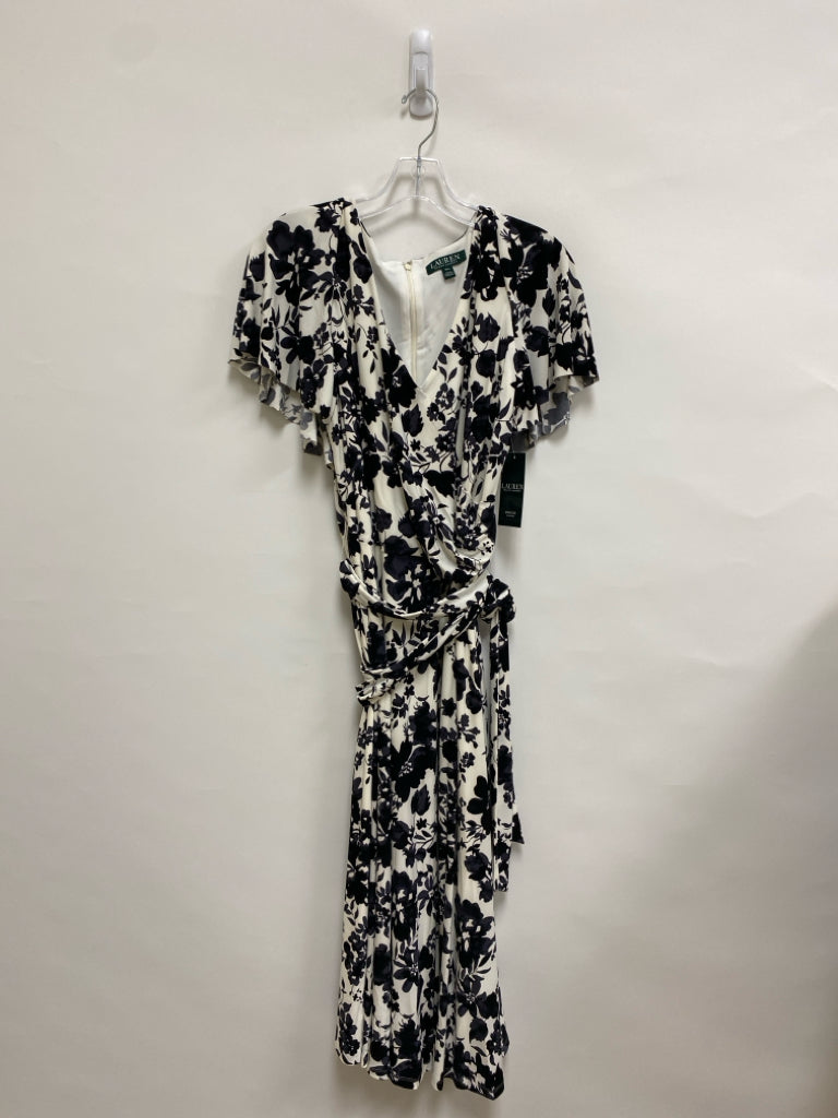 NWT Lauren Ralph Lauren  SIZE  16W White Black Flowers Plus Size Dress
