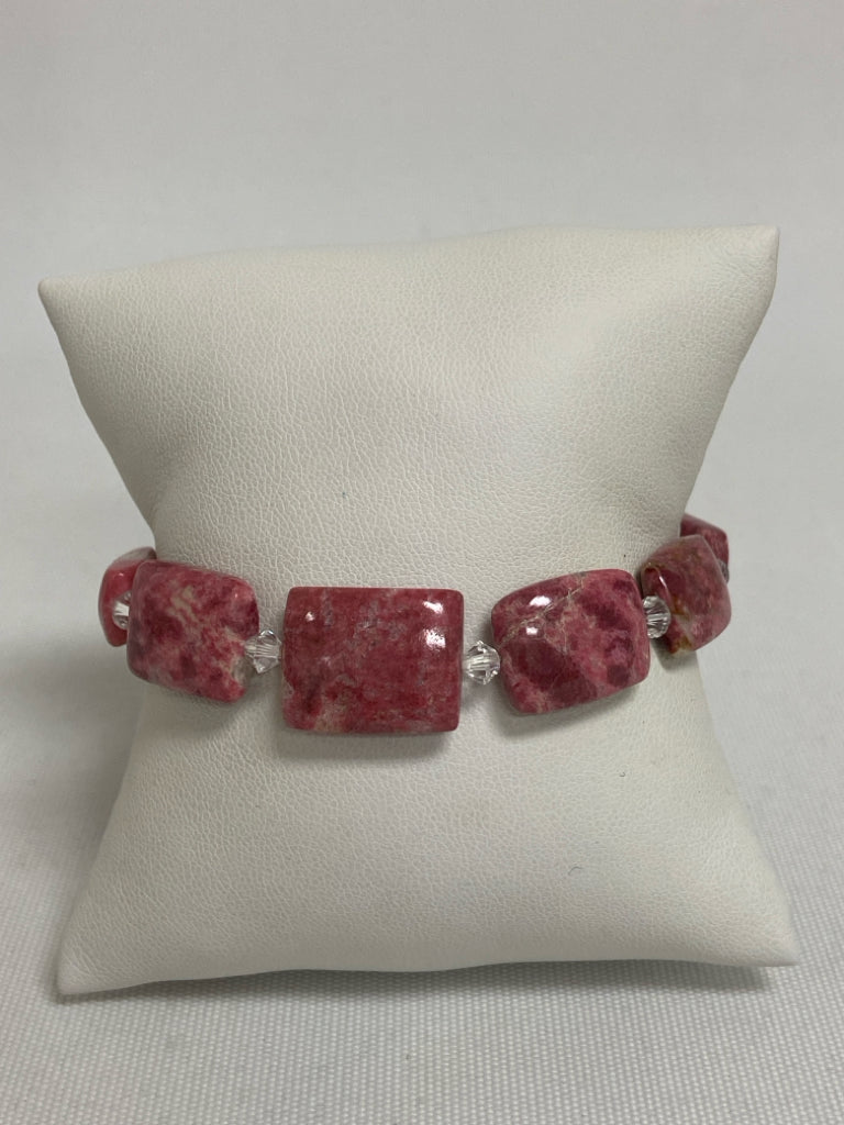 Pink Silver Stones Bracelet