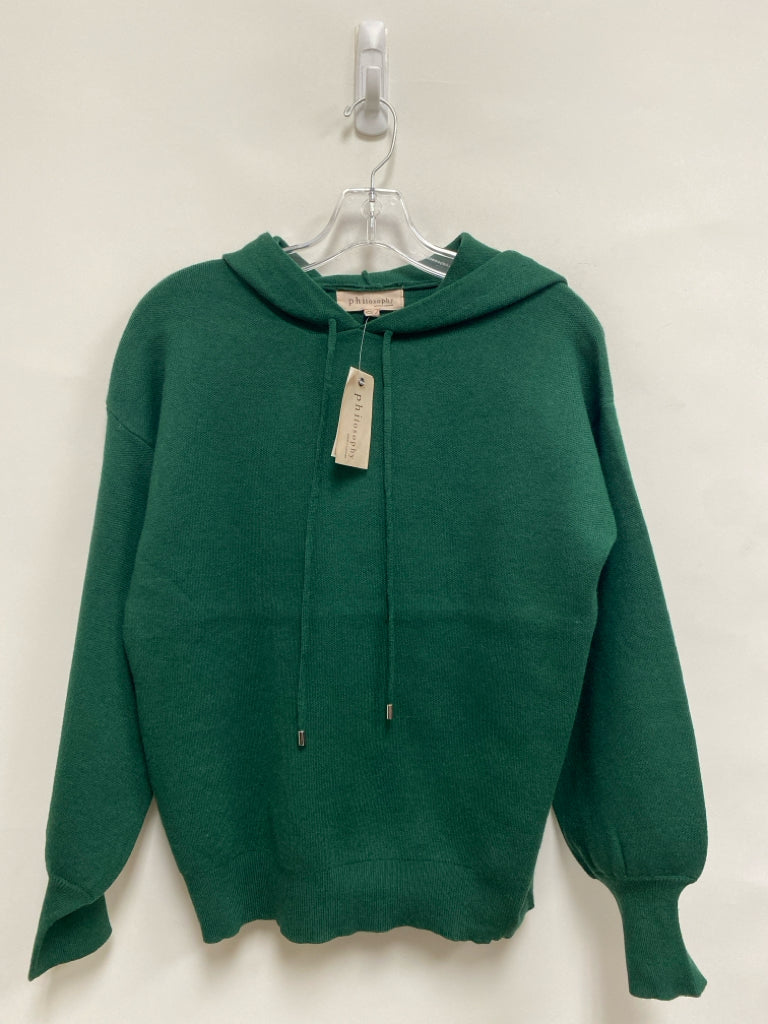 NWT philosophy Size S Dark Green Hooded Ladies Sweater