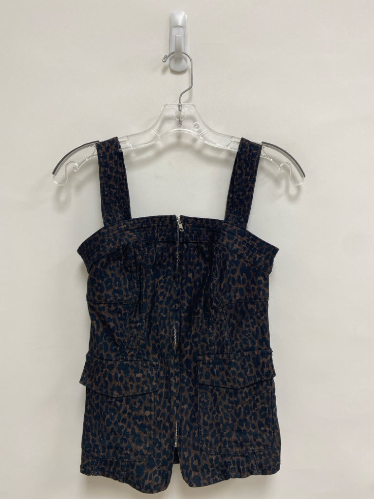 Pilcro Size XS Brown Black Animal Print Tank Denim Ladies Top