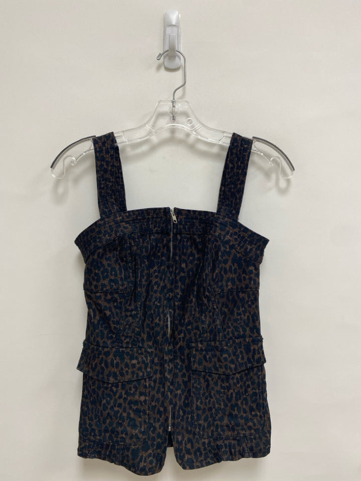 Pilcro Size XS Brown Black Animal Print Tank Denim Ladies Top
