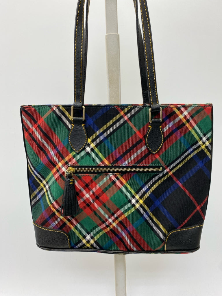 Dooney &amp; Bourke Black Multi-Color Plaid Handbag