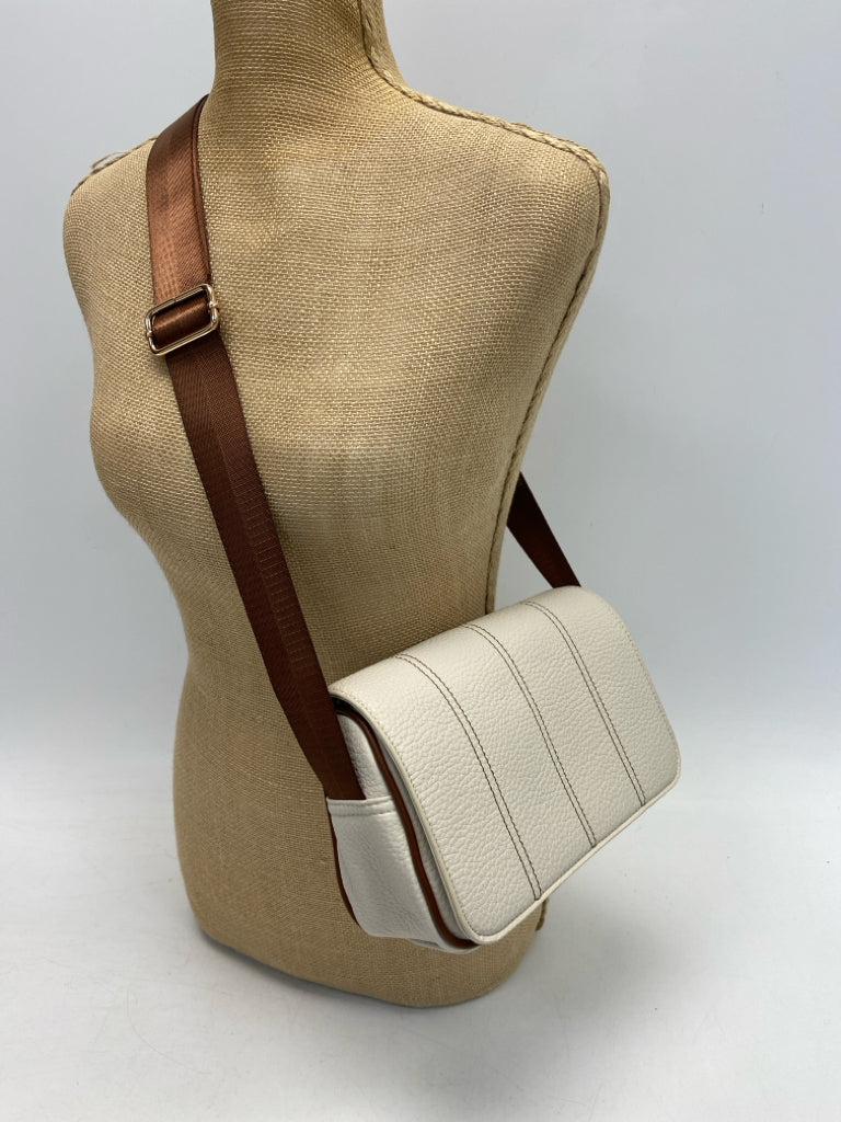 Simply Noelle Cream Dark Brown Stripe(s) Crossbody
