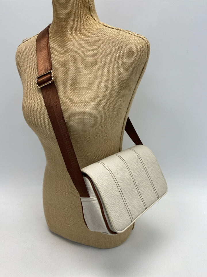 Simply Noelle Cream Dark Brown Stripe(s) Crossbody