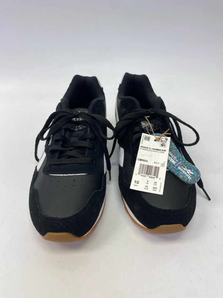 NWT Reebok Size 10 Black White Lace-Up Men&