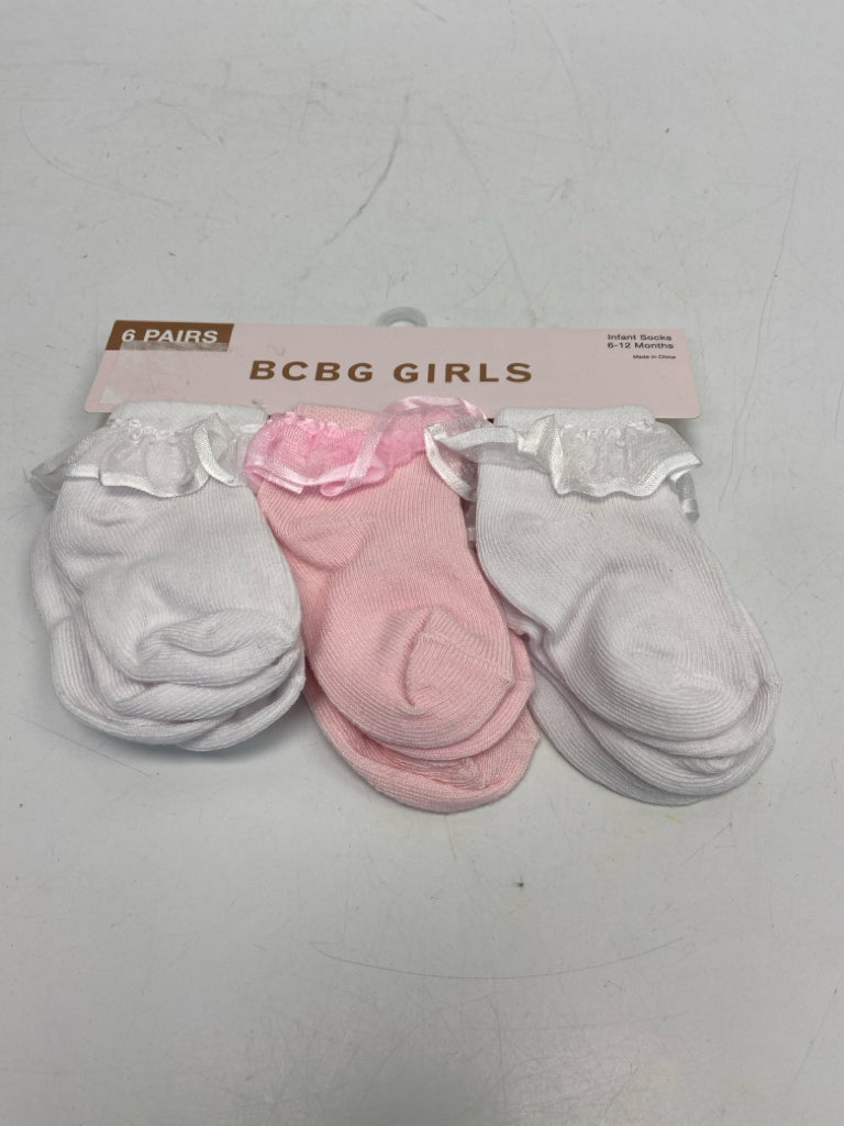 NEW BCBG SIZE 6-12M Pink White Ruffles Girl&
