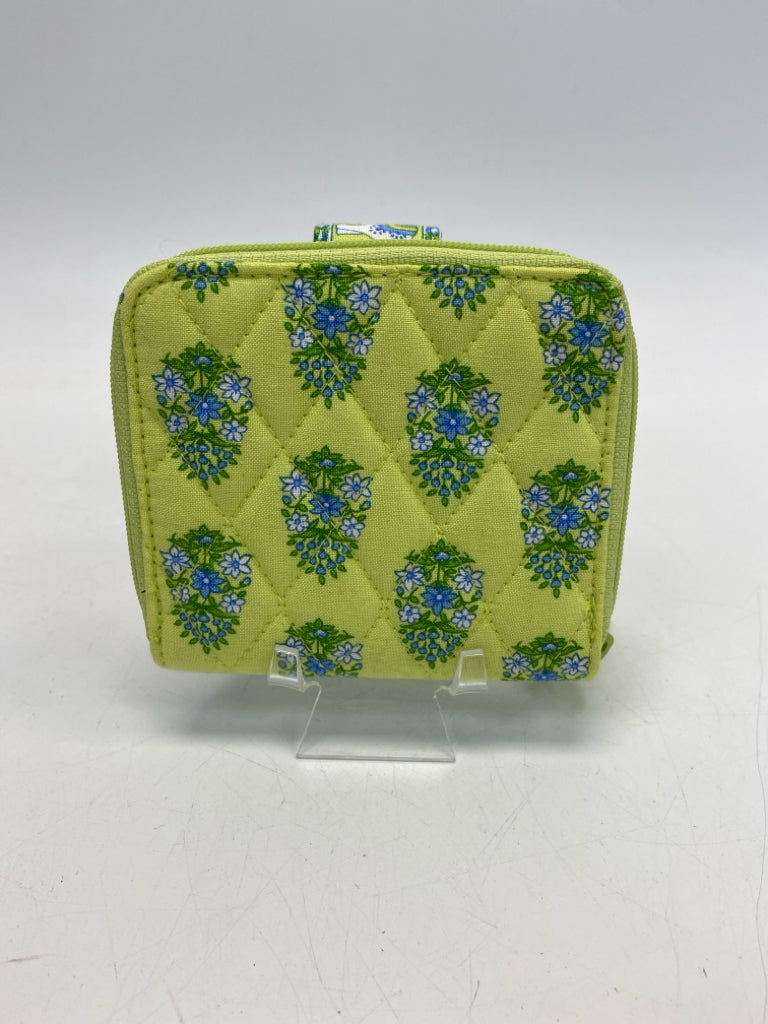 Vera Bradley Lime Green Blue/Wht Floral Wallet