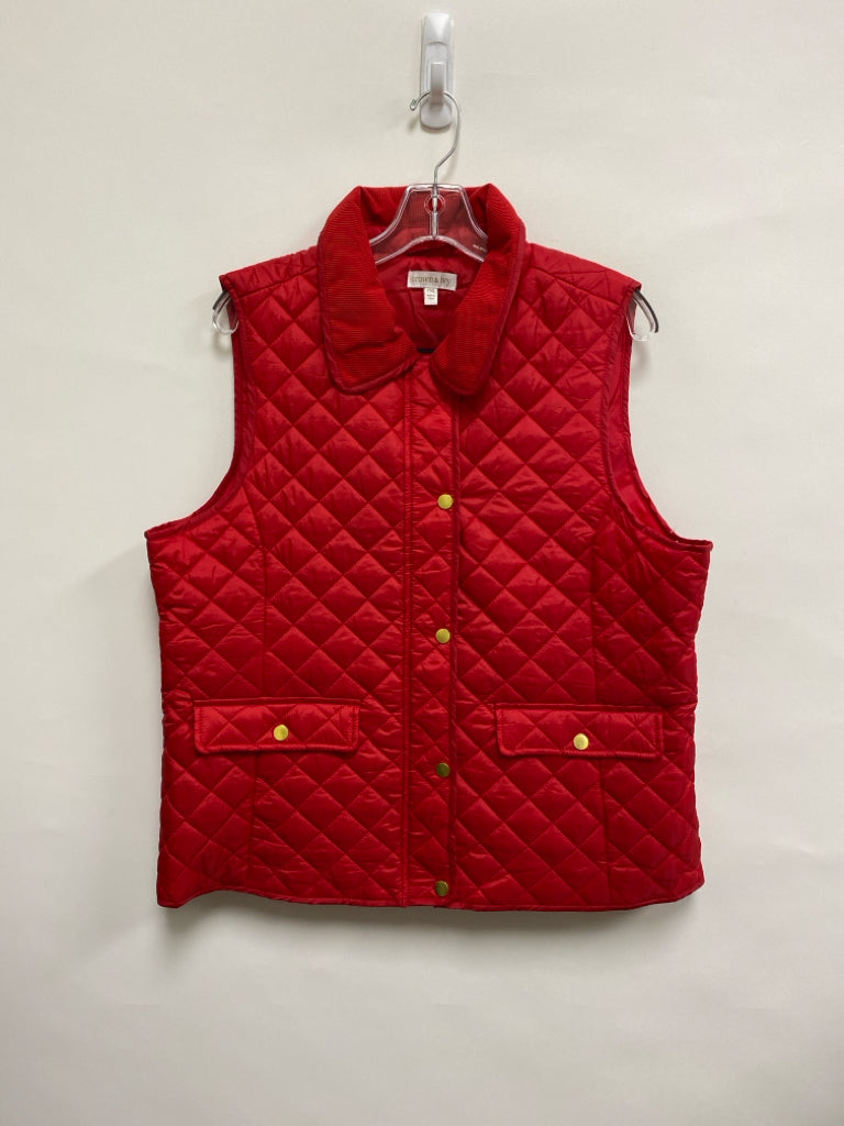 Crown &amp; Ivy Size XLP Red Quilted Petite Vest