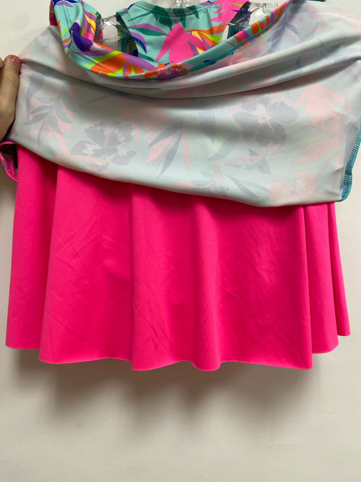 Lands End SIZE 16 Aqua/blue Pink/Purple Girl&