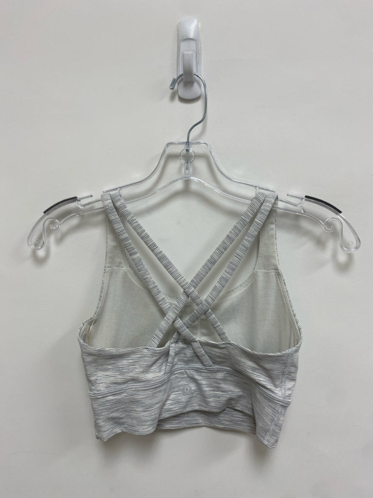 Lululemon Size 4 White/Gray Streaked Athletic  Bra
