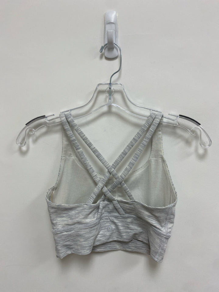 Lululemon Size 4 White/Gray Streaked Athletic  Bra