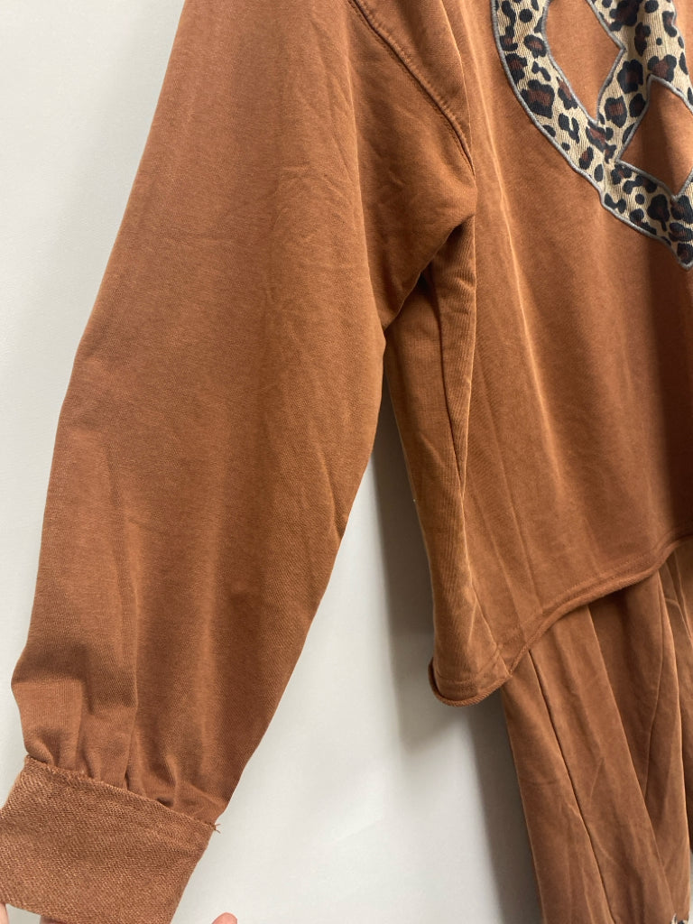 Umgee Size L Brown Animal Print Ladies 2pc Pant Set
