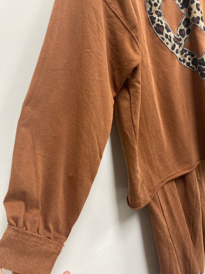 Umgee Size L Brown Animal Print Ladies 2pc Pant Set