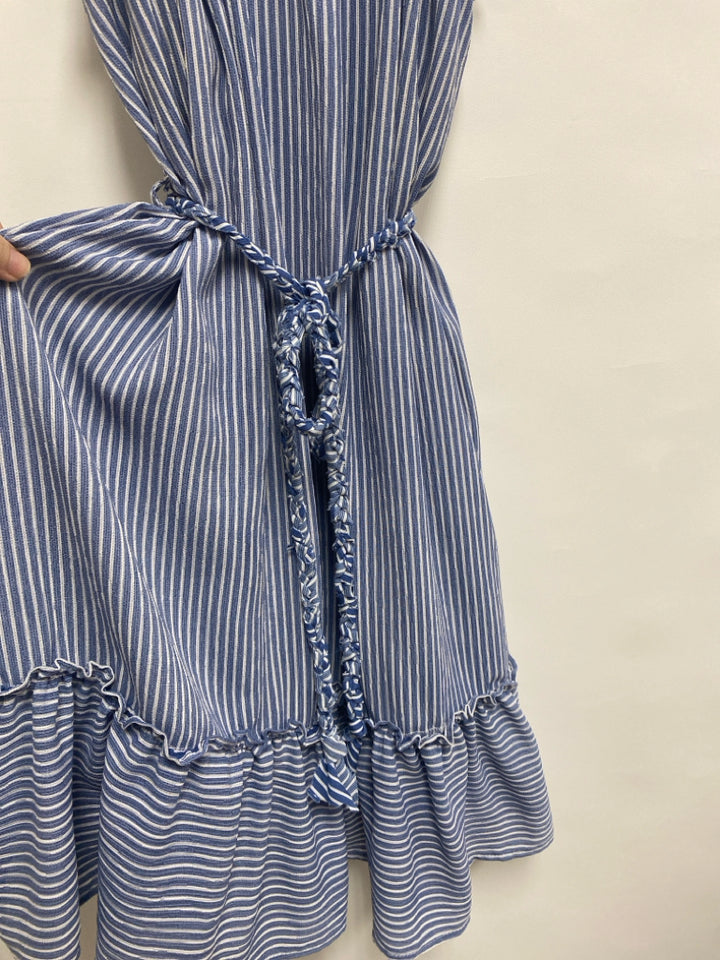 Hem &amp; Thread Size L Blue White Striped Tank Ladies Dress